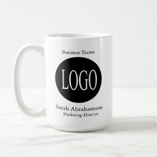 Logotyp av svarta och vita Anpassningsbar Kaffe Mu Kaffemugg