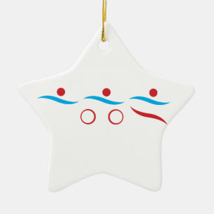 Logotyp av triatlon-coola julgransprydnad keramik