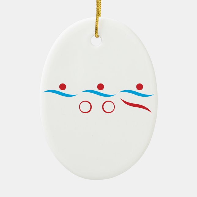 Logotyp av triatlon-coola julgransprydnad keramik (Framsidan)