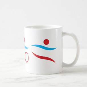 Logotyp av triatlon-coola kaffemugg