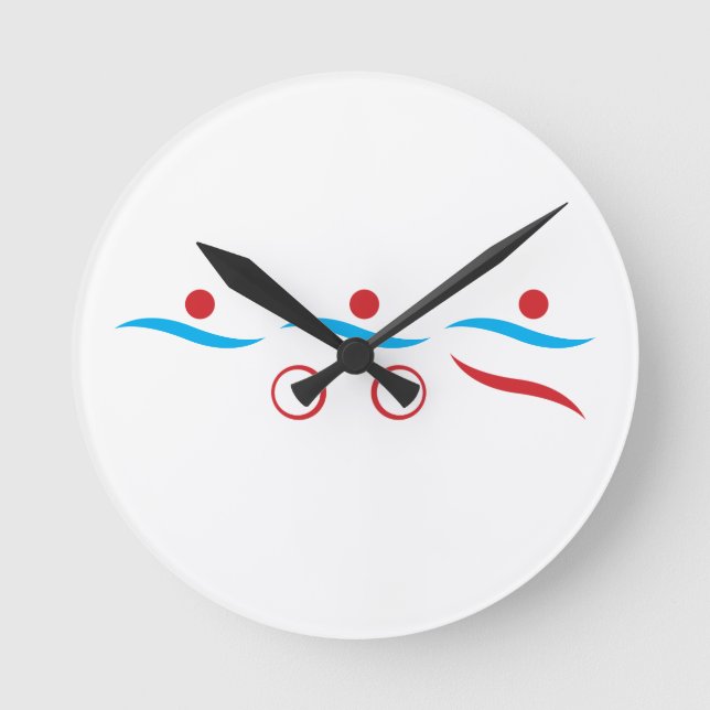 Logotyp av triatlon-coola rund klocka (Framsida)