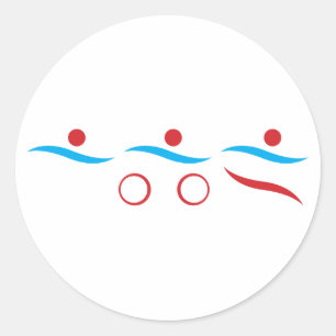 Logotyp av triatlon-coola runt klistermärke