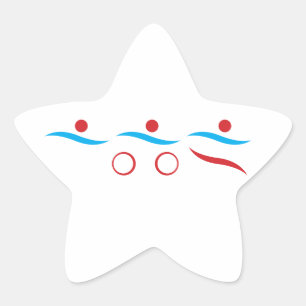 Logotyp av triatlon-coola stjärnformat klistermärke