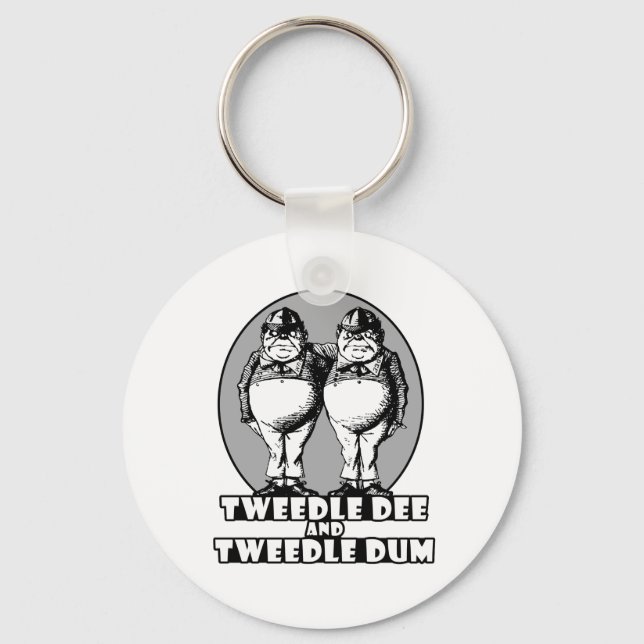 Logotyp av tweedle Dee och Tweedle Dum Nyckelring (Framsida)