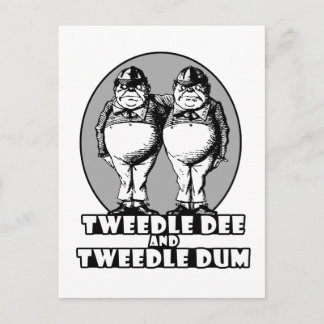Logotyp av tweedle Dee och Tweedle Dum Vykort