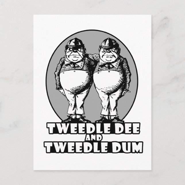 Logotyp av tweedle Dee och Tweedle Dum Vykort (Framsida)