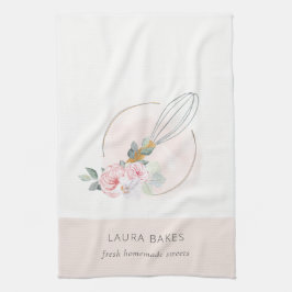 Logotyp av vattenfärgsfärg Blommigt Chef Kökshandduk