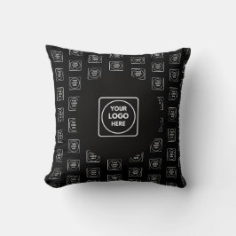 Logotyp & Bakgrund Upprepande Svart Branding Kudd  Kudde