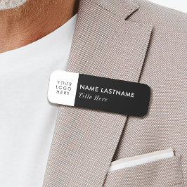 Logotyp Basic Black Business Title PIN Magnetic Namnbricka