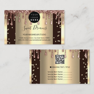 Logotyp Beauty Makeup Nagel Drips SPA QR-kod Visitkort