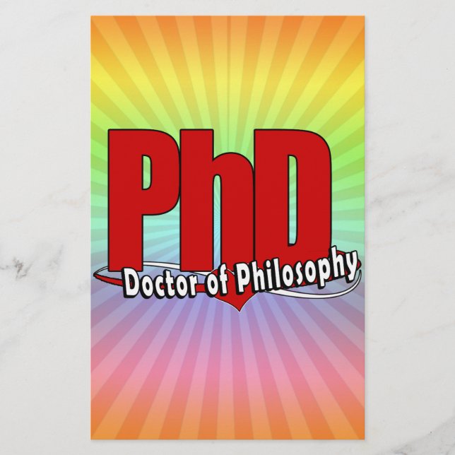 LOGOTYP BIG RED PhD DOKTOR OF PHILOSOPHY Brevpapper (Framsida)
