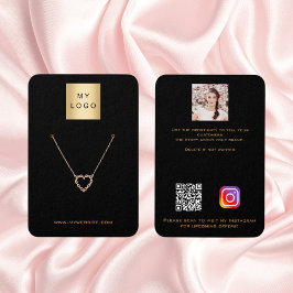 Logotyp Black guld earring jewelry Photo QR visnin Visitkort