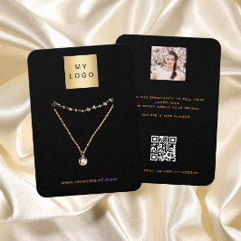 Logotyp Black guld earring jewelry Photo QR visnin Visitkort