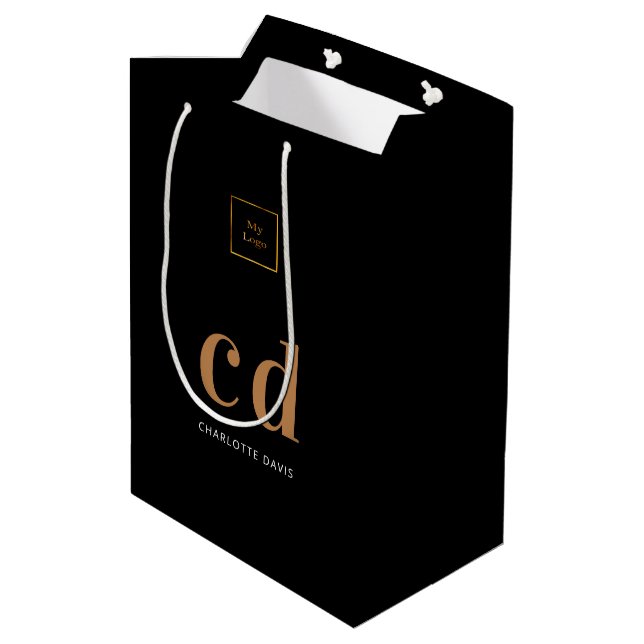 Logotyp Black guld monogram initialer shopping (Baksidan Vinklad)
