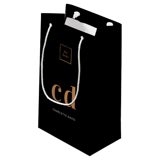 Logotyp Black guld monogram initialer shopping (Baksidan Vinklad)
