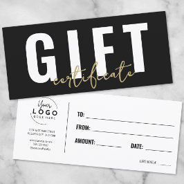 Logotyp Black Guld-skript Business Gift-certifikat