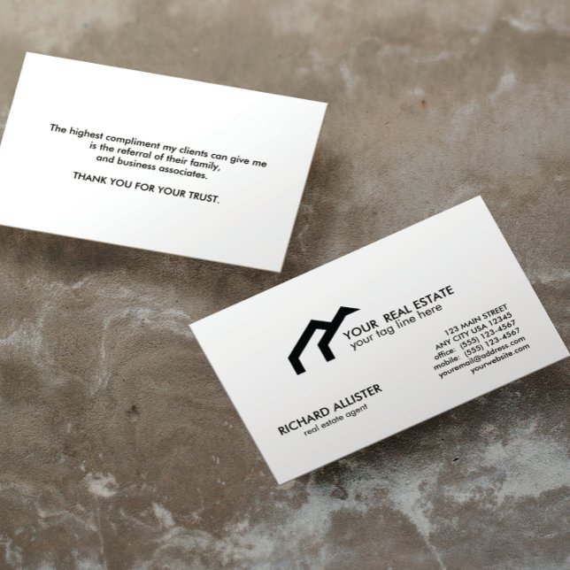 LOGOTYP Black house gods agent professionell Rabattkort (Skapare uppladdad)