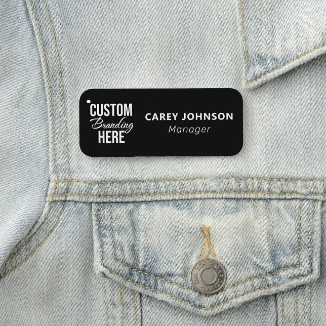 Logotyp Black Magnetic Namnbricka (logo employee magnetic name tag)