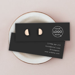 Logotyp Black Stud Earring Jewelry Visning Card Mini Visitkort