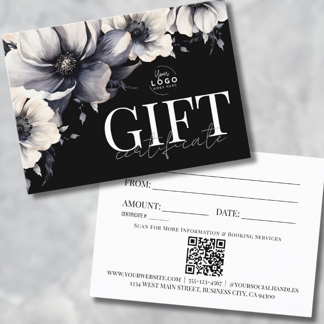 Logotyp Black White Business Gift-certifikat Visitkort (Logo Black White Business Gift Certificate )