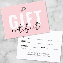 Logotyp Blush Rosa Företagets Presentkort Visitkort
