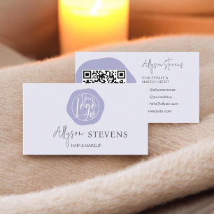 Logotyp boho lavender hair makeup qr code visitkort