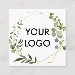 Logotyp Botanical Greenery Eucalyptus Square Fyrkantigt Visitkort