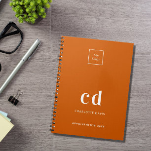 Logotyp Bruten orange monogram initialer-verksamhe Anteckningsbok