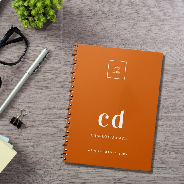 Logotyp Bruten orange monogram initialer-verksamhe Anteckningsbok (Skapare uppladdad)