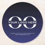 Logotyp Business Corporate Company Navy Blue Underlägg Papper Rund<br><div class="desc">En enkel affärsmall för marinblå anpassningsbar i ett modernt minimalistiskt stil som lätt kan uppdateras med företagets logotyp och text. Designad med en banderoll för vågräts logotyp (2 560 x 1 440 px) kan du anpassa genom att ändra text och bild med hjälp av fält eller genom att använda meddelandeknappen...</div>