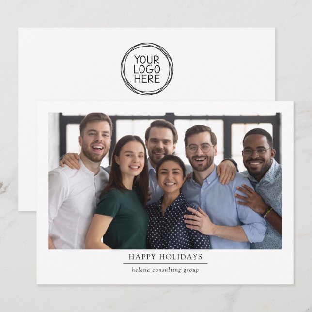 Logotyp Business Glad helg Photo Julkort (Fram/baksida)