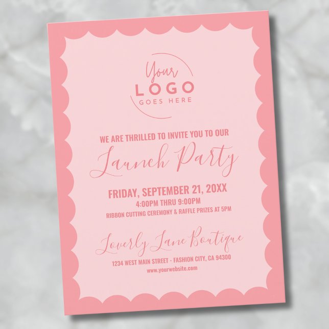 Logotyp Business Grand Open Launch Party Vykort (Logo Business Grand Opening Launch Party Postcard)