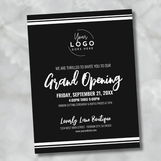Logotyp Business Grand Open Vykort (Logo Business Grand Opening Postcard)