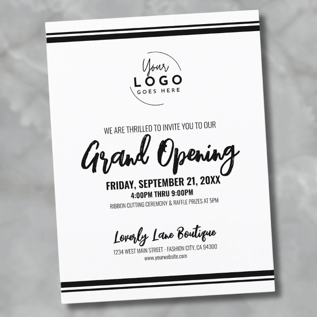 Logotyp Business Grand Open Vykort (Logo Business Grand Opening Postcard)