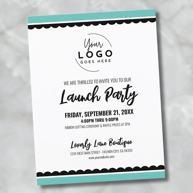 Logotyp Business Launch Party Vykort (Logo Business Launch Party Postcard)