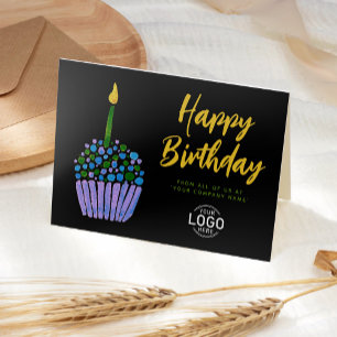 Logotyp Business Lila Grönt Cupaka Black Birthday Kort