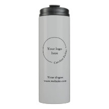 Logotyp Business Minimalist Grått Thermal Tumbler
