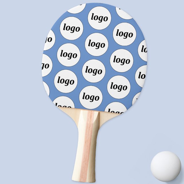 Logotyp Business Mönster Promotive Himmel Blue Pingisracket (Simple logo pattern business branding promotional ping pong paddle in sky blue)