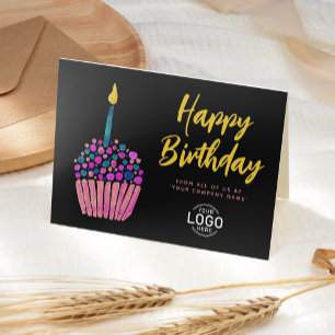 Logotyp Business Rosa Blue Cupaka Black Birthday Kort