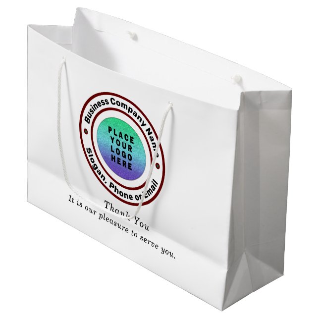 Logotyp Business Tack Shopping bag Anpassningsbar (Framsidan Vinklad)