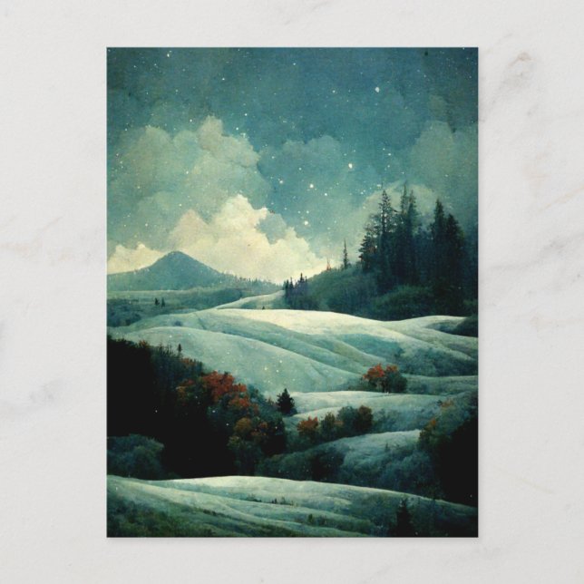 Logotyp Business Winter Scene-vykort för julgranar Vykort (Framsida)