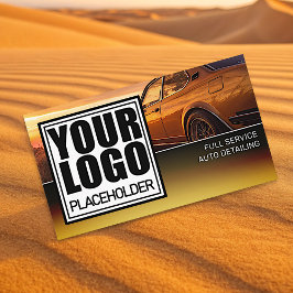 Logotyp Car Photo Template Golden Chrome Ombre Visitkort