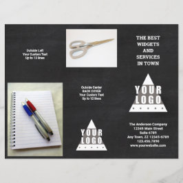 Logotyp Chalkboard 5 Photo Promo Tri Fold Brochure