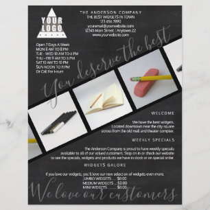 Logotyp Chalkboard Asymmetrikurva 3 Photo Collage Reklamblad