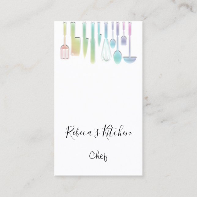 Logotyp Chef Restaurant White Rainbow Visitkort (Framsida)