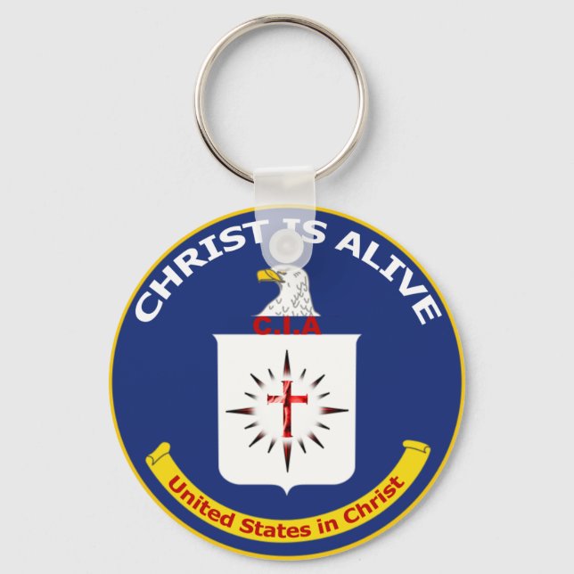 Logotyp CIA "Kristus är levande" Nyckelring (Framsida)