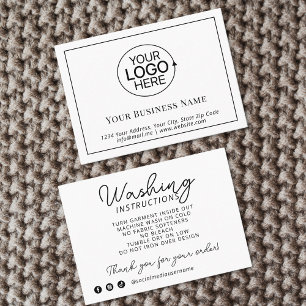 Logotyp Clothing Care Instructions Product Inserts Visitkort