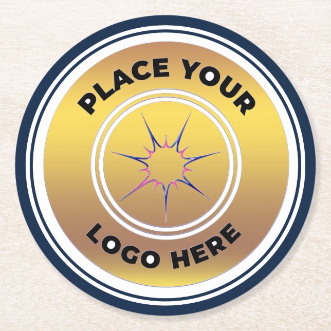 Logotyp Company Business Promotive Anpassningsbar Underlägg Papper Rund (Framsidan)