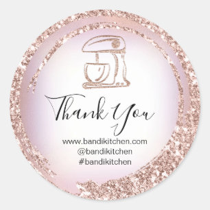 Logotyp Company Namn Tack Ro Glitter Kitchen Runt Klistermärke