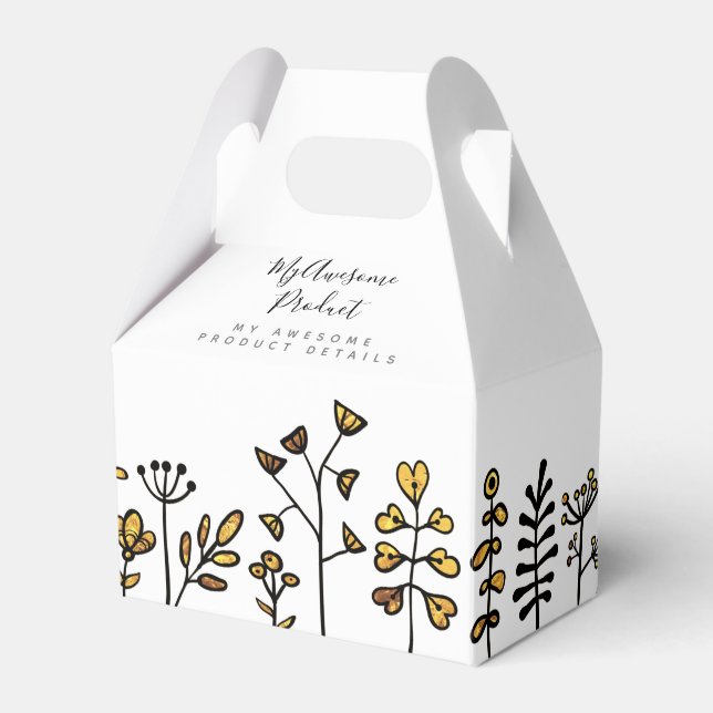 Logotyp Cute Guld & Black Blommigt Branded Product Presentaskar (Framsidan Sidan)
